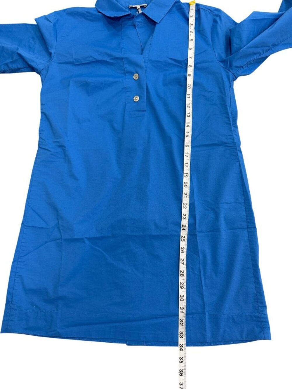 Hinson Wu Womens Size L Dress Aileen 3/4 Sleeve Cotton Blue Button-Back - Picture 7 of 7
